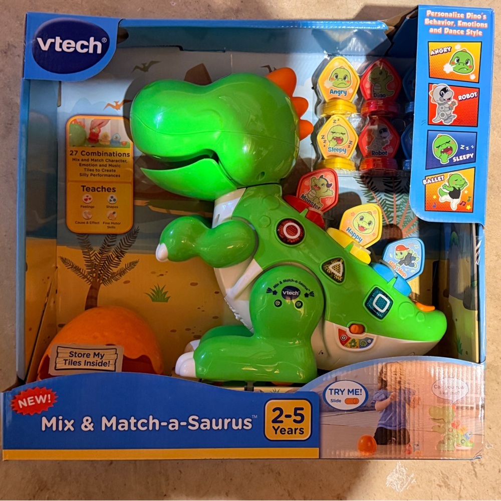 VTech Mix & Match-a-Saurus Interactive Green Toy‎